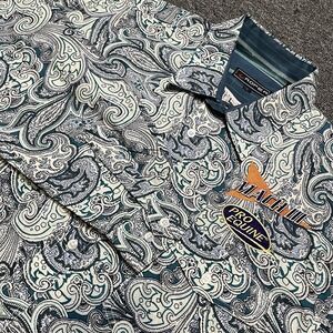 Roper Mach III Pro Equine Paisley Western Shirt‎ Blue Teal White Cotton L